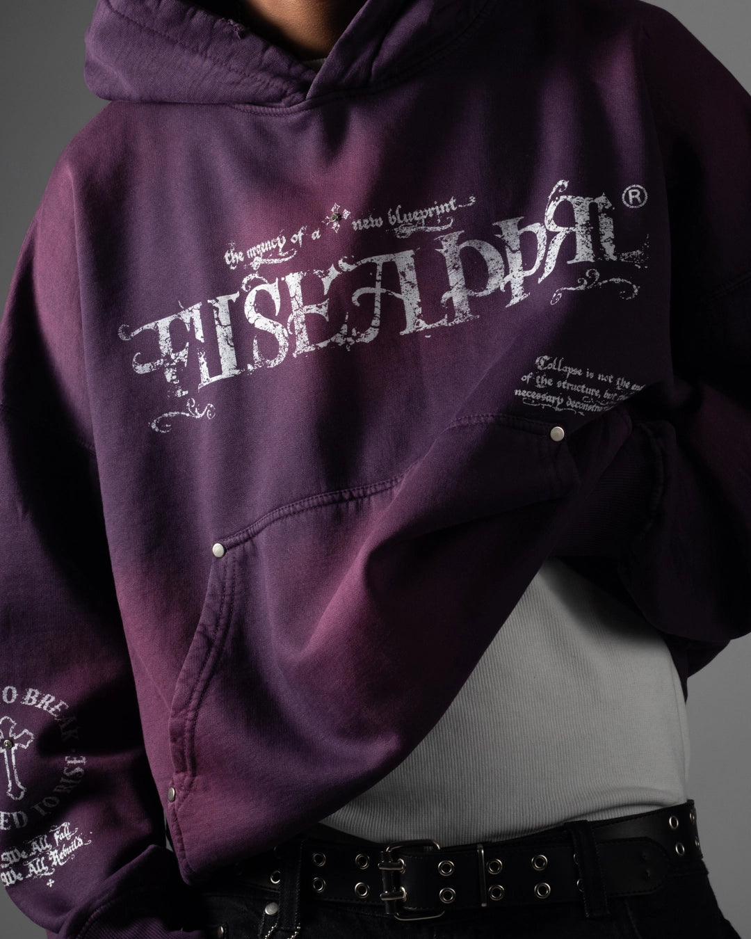 Hoodie Broken Blueprint Purple