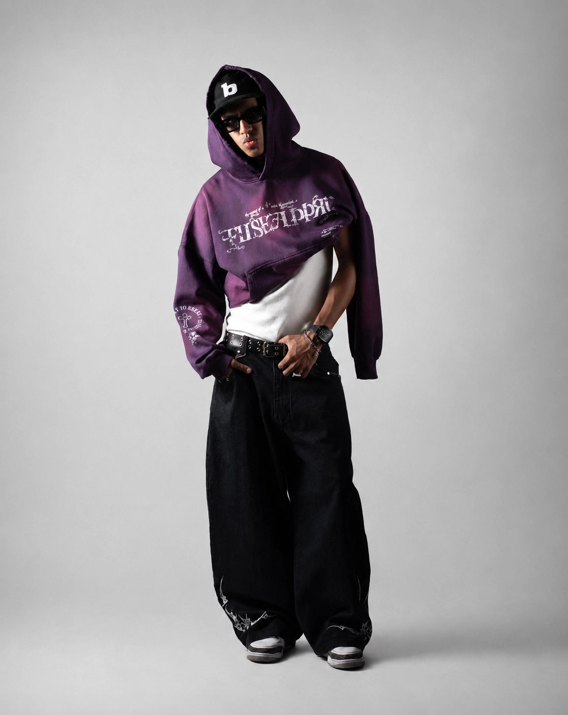 Hoodie Broken Blueprint Purple
