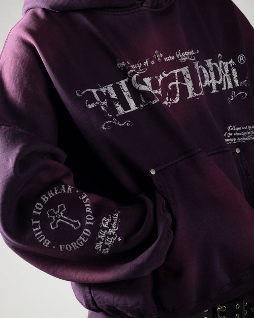 Hoodie Broken Blueprint Purple