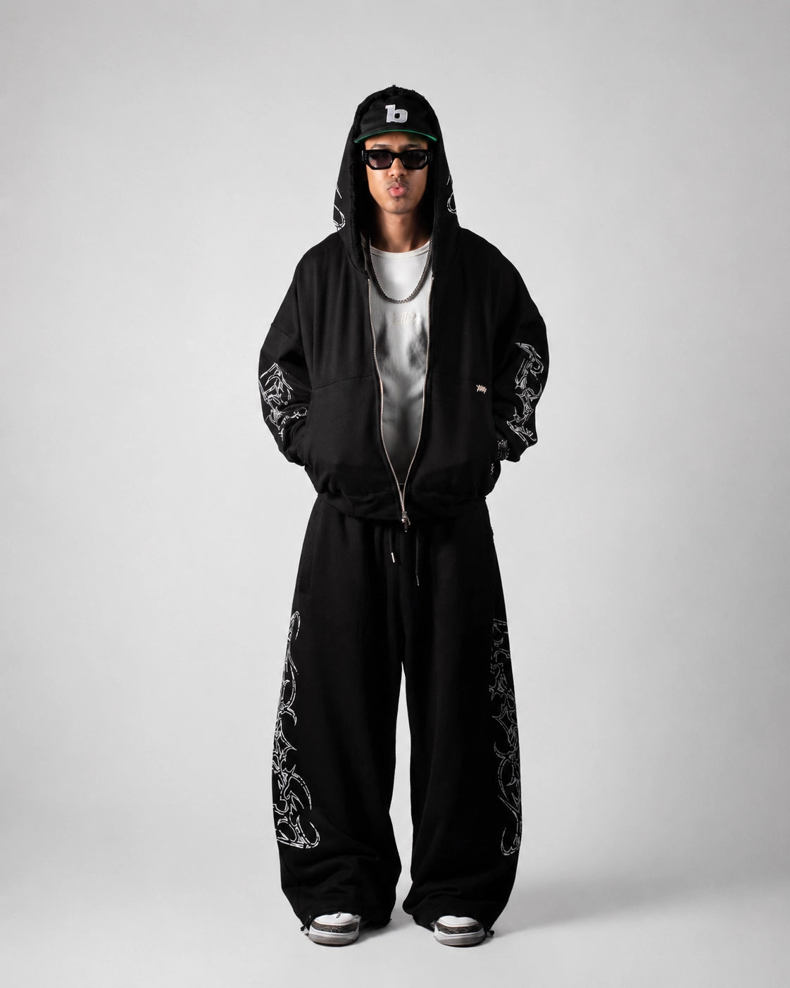 Zip Hoodie Scarline Black