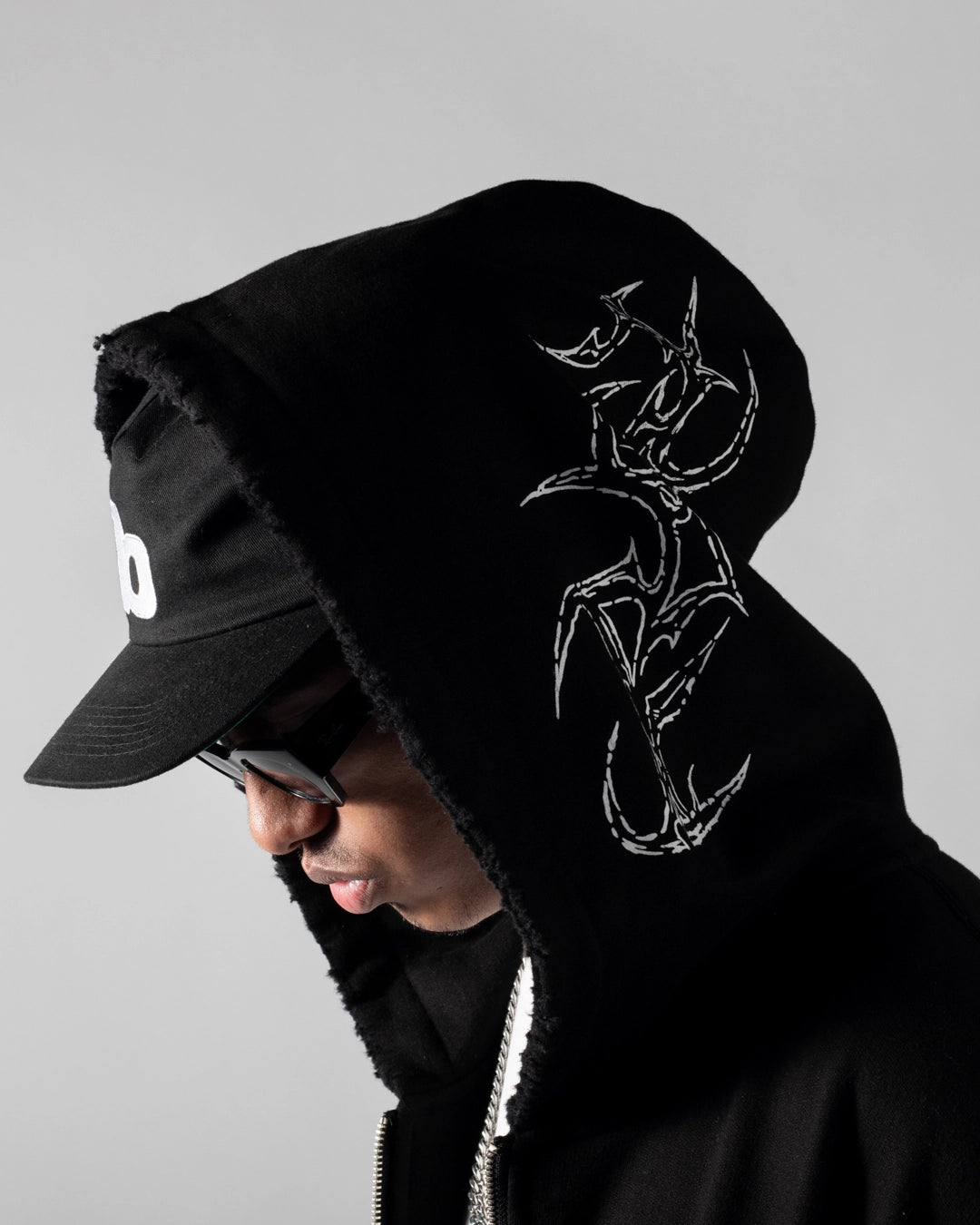 Zip Hoodie Scarline Black