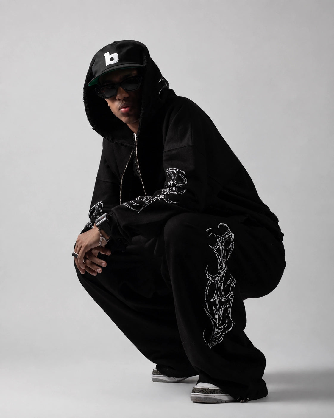 Zip Hoodie Scarline Black