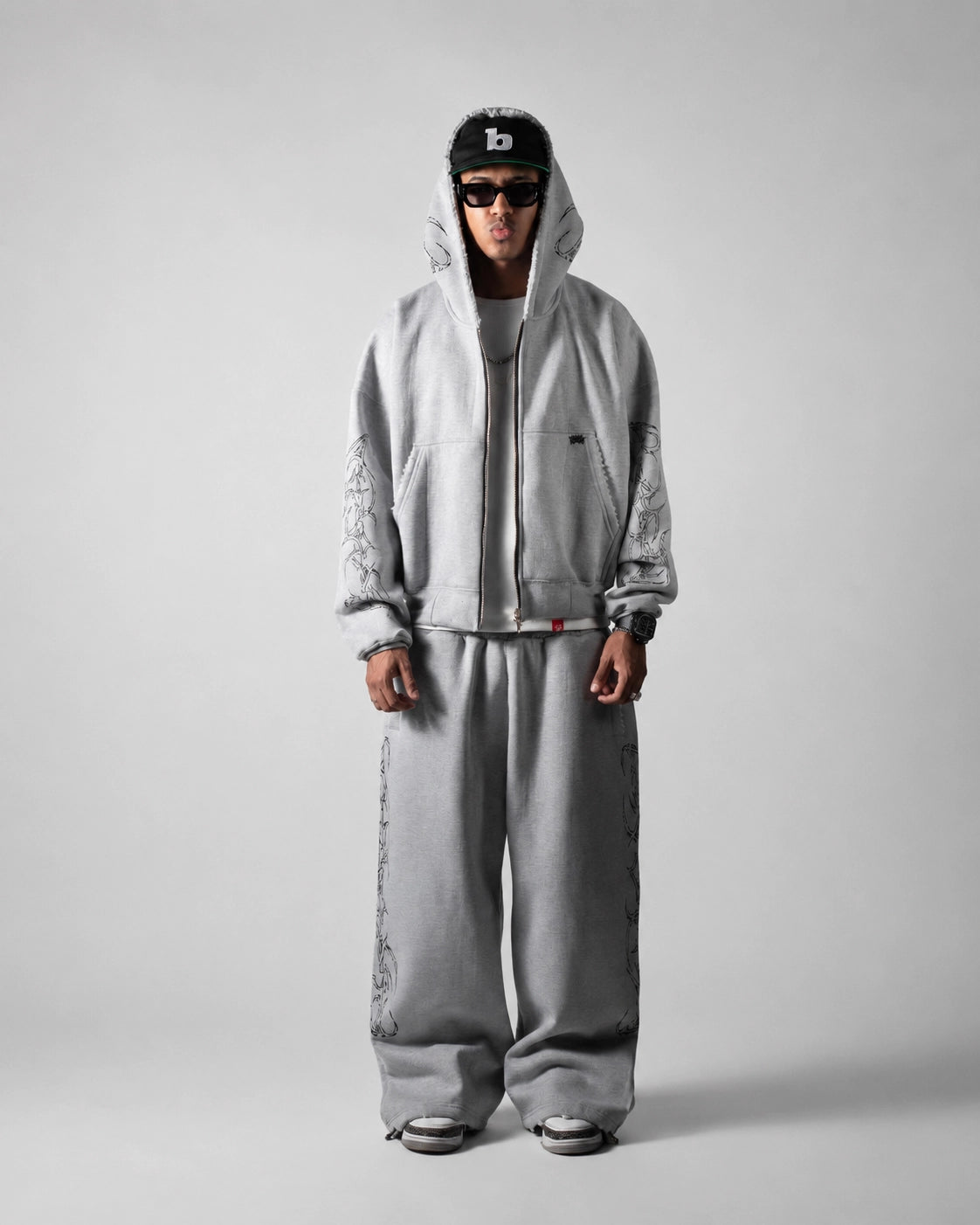 Zip Hoodie Scarline Ash