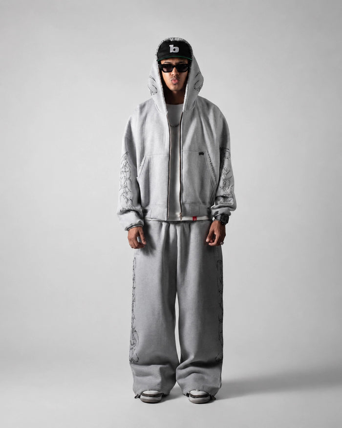 Zip Hoodie Scarline Ash