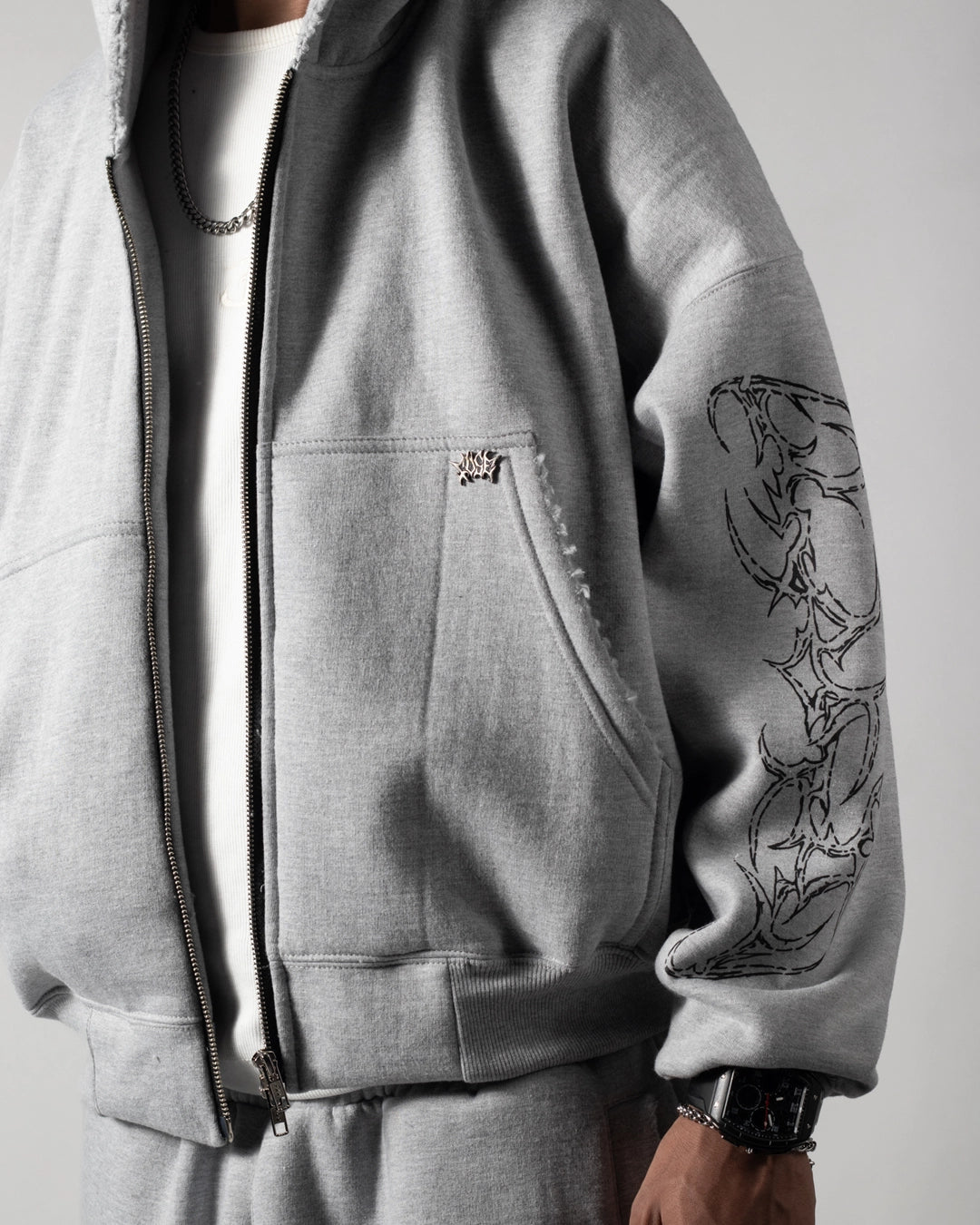 Zip Hoodie Scarline Ash
