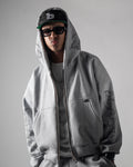 Zip Hoodie Scarline Ash