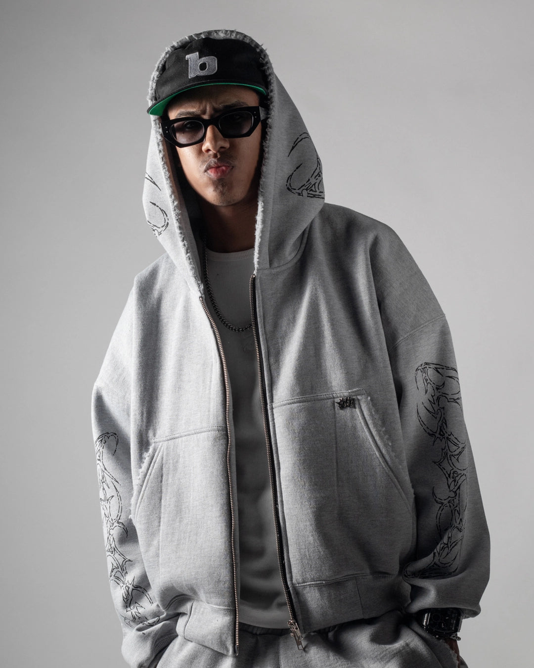 Zip Hoodie Scarline Ash