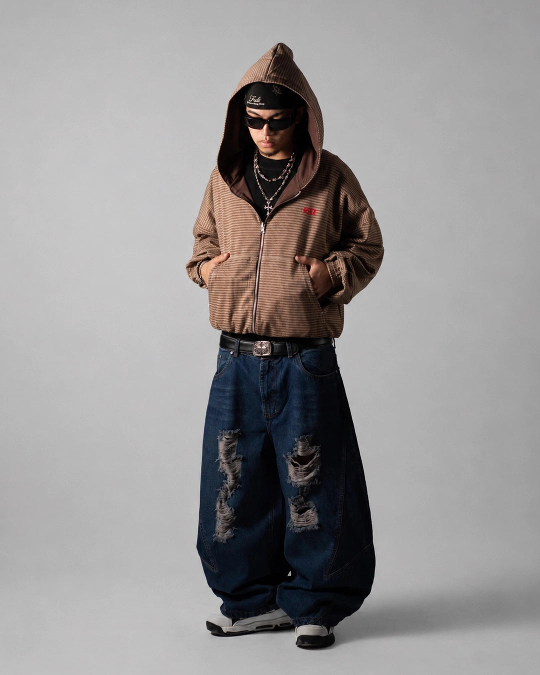 Reversible Jacket Twoface Brown  Houndstooth