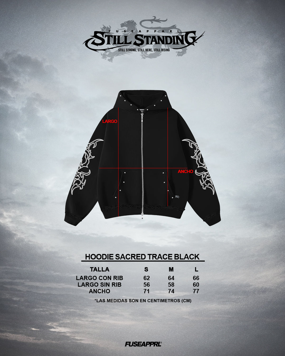 Hoodie Sacred Trace Black