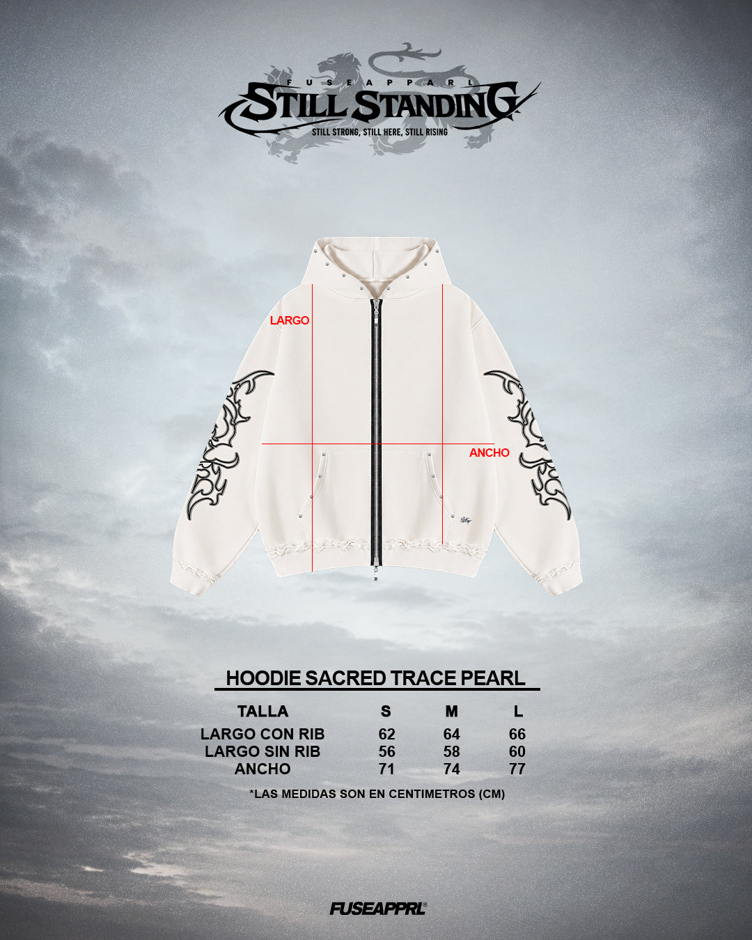 Hoodie Sacred Trace Pearl