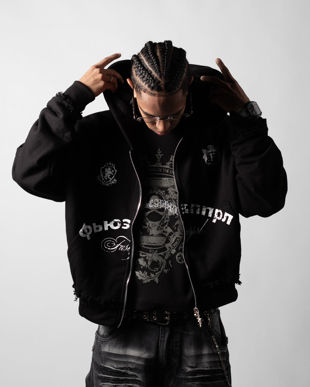 Hoodie Boxy Fit Society Black