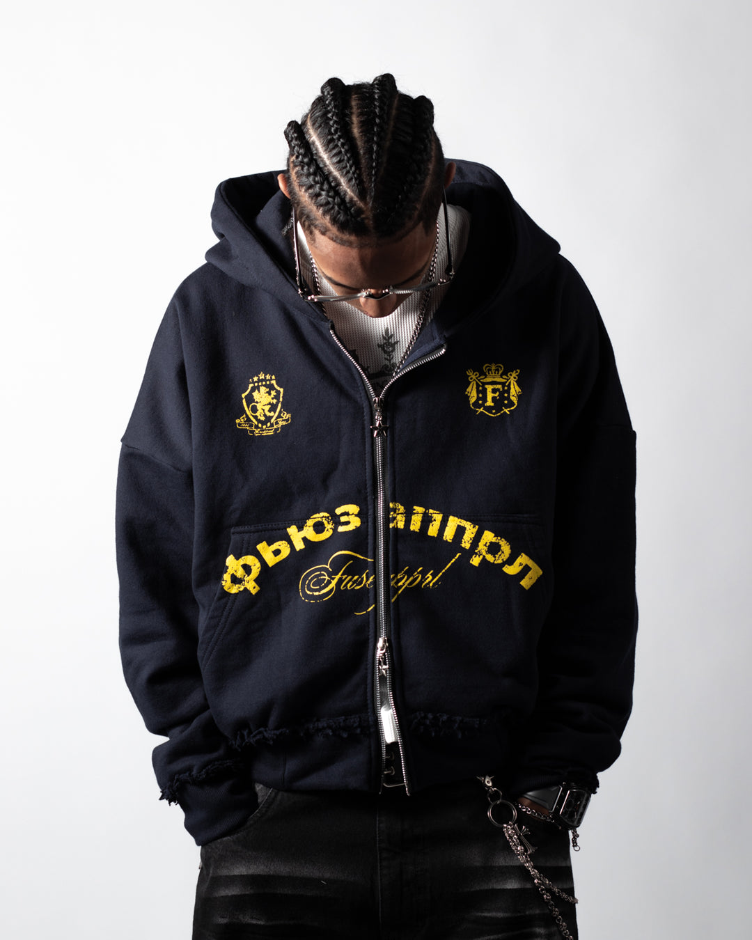 Hoodie Boxy Fit Society Navy