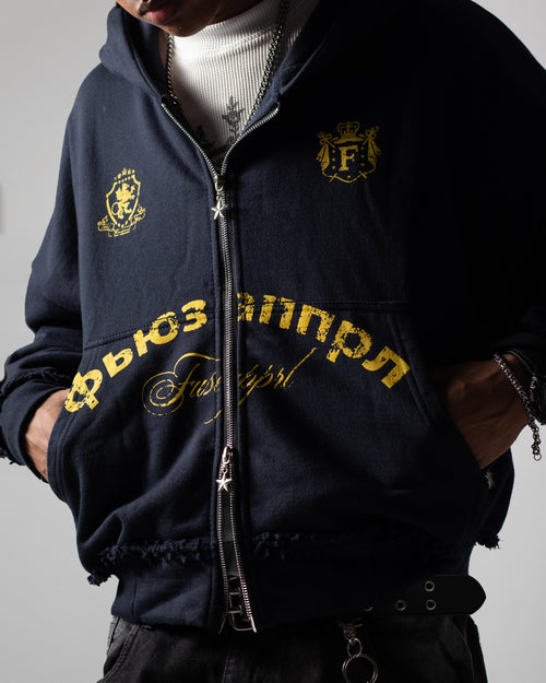 Hoodie Boxy Fit Society Navy