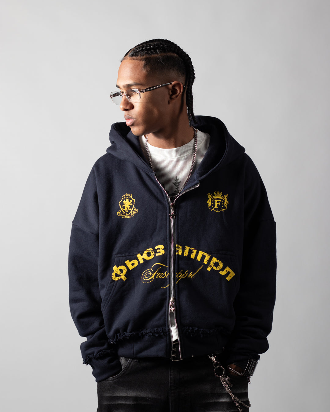 Hoodie Boxy Fit Society Navy