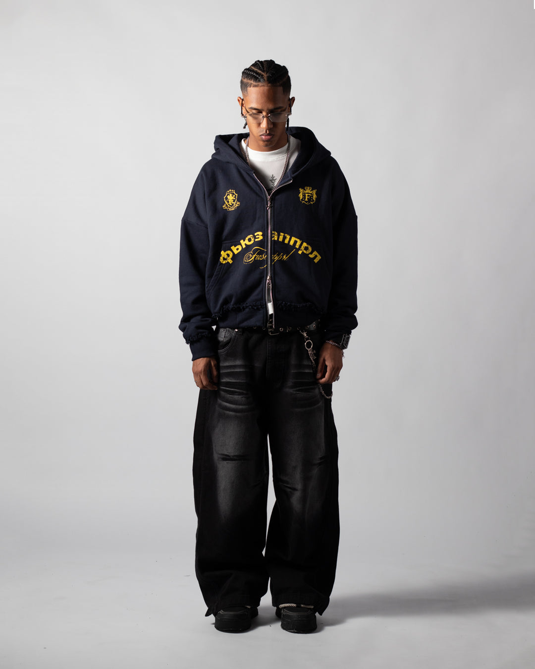 Hoodie Boxy Fit Society Navy
