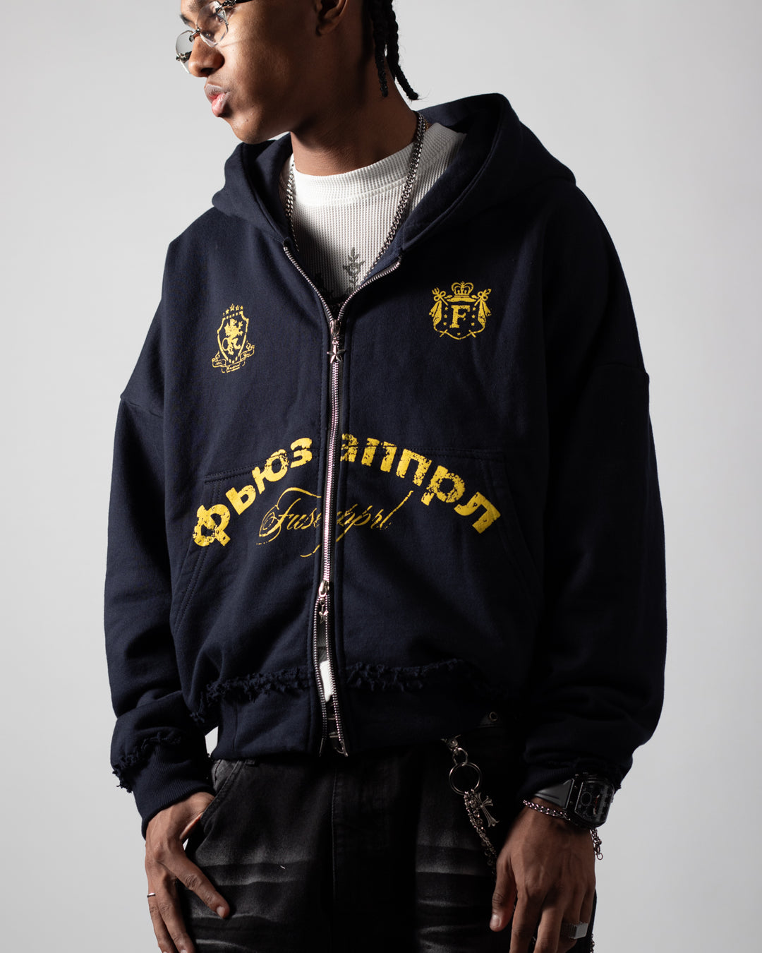 Hoodie Boxy Fit Society Navy