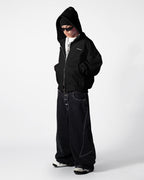 Hoodie Zip Essential Black