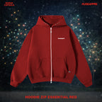 Hoodie Zip Essential Red