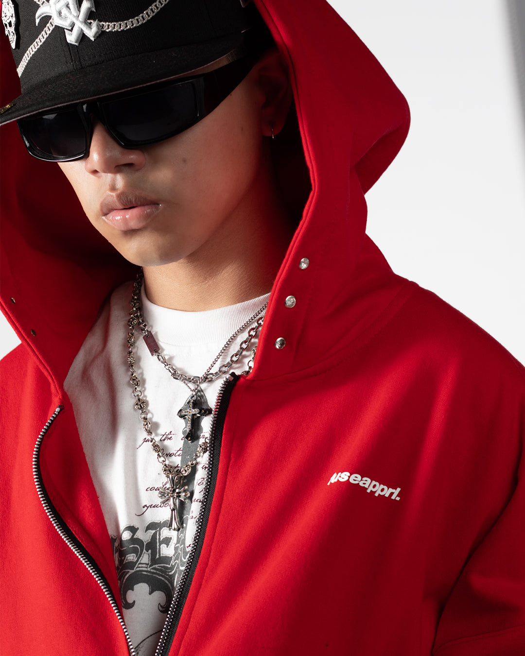 Hoodie Zip Essential Red