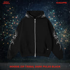 Hoodie Zip Tribal Dark Pulse Black
