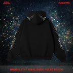 Hoodie Zip Tribal Dark Pulse Black