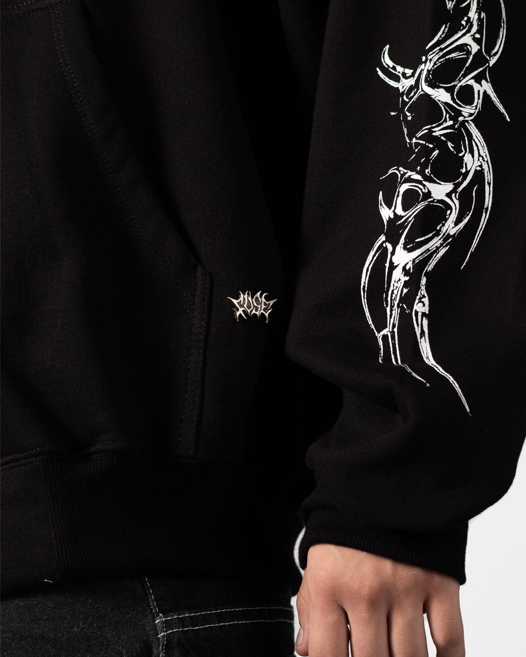 Hoodie Zip Tribal Dark Pulse Black