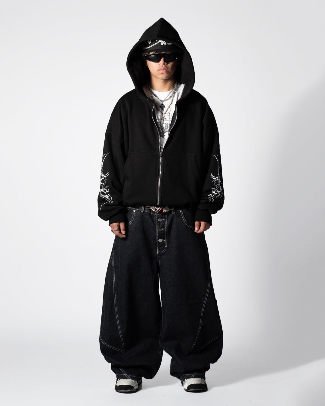 Hoodie Zip Tribal Dark Pulse Black