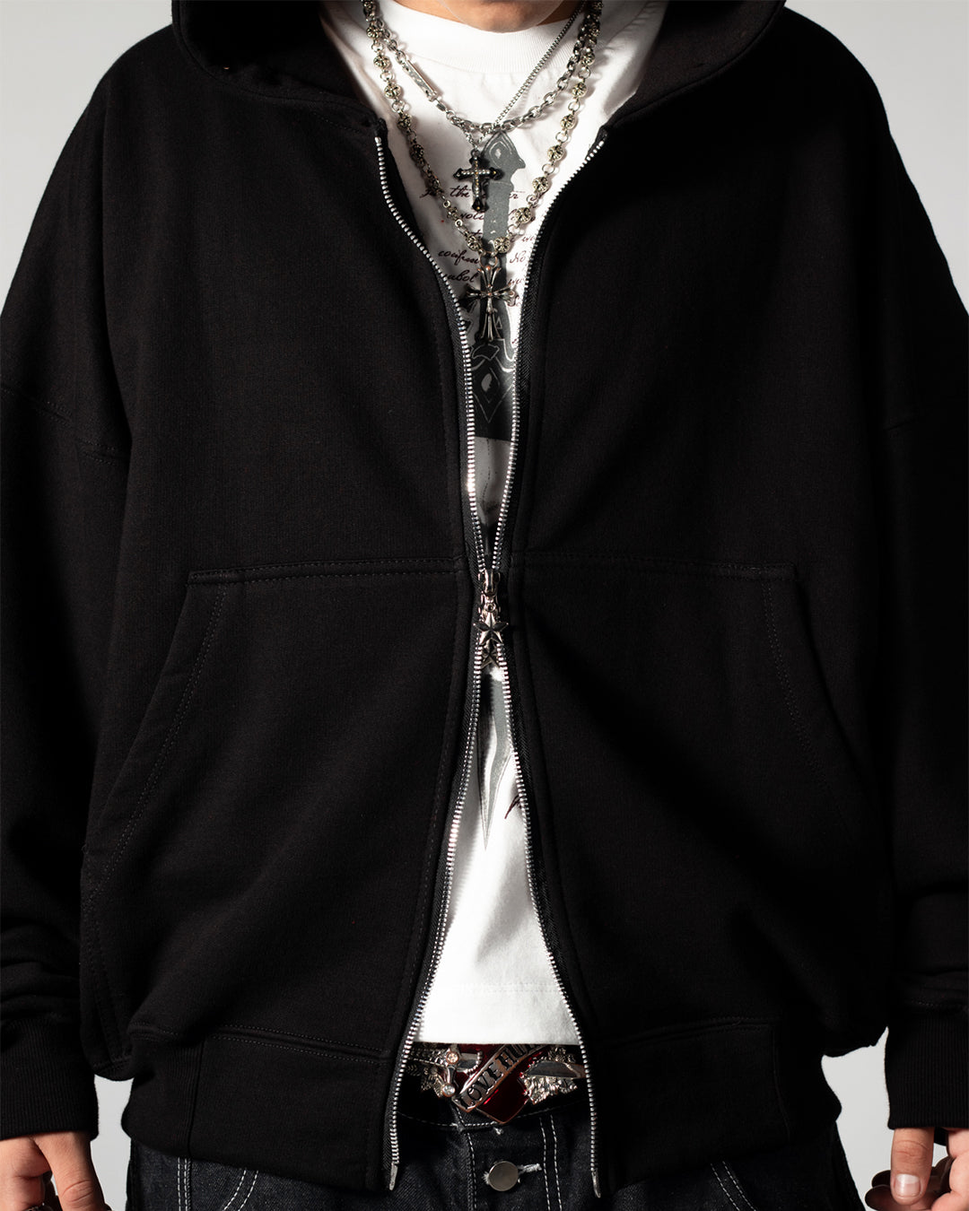 Hoodie Zip Tribal Dark Pulse Black