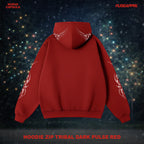 Hoodie Zip Tribal Dark Pulse Red