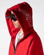 Hoodie Zip Tribal Dark Pulse Red