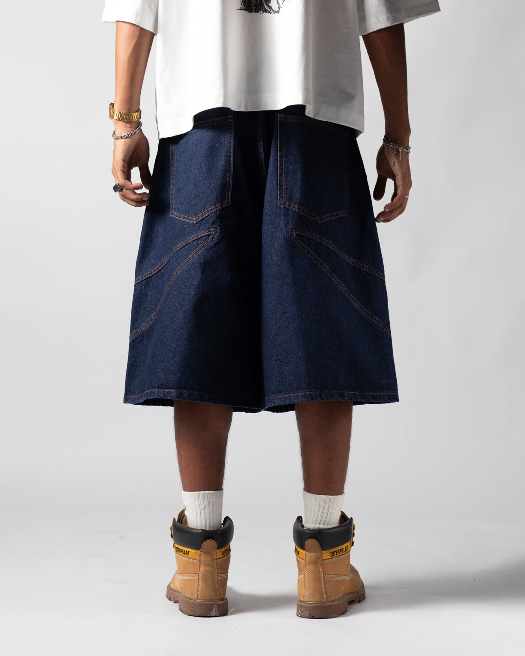 Jort raw denim cut blue