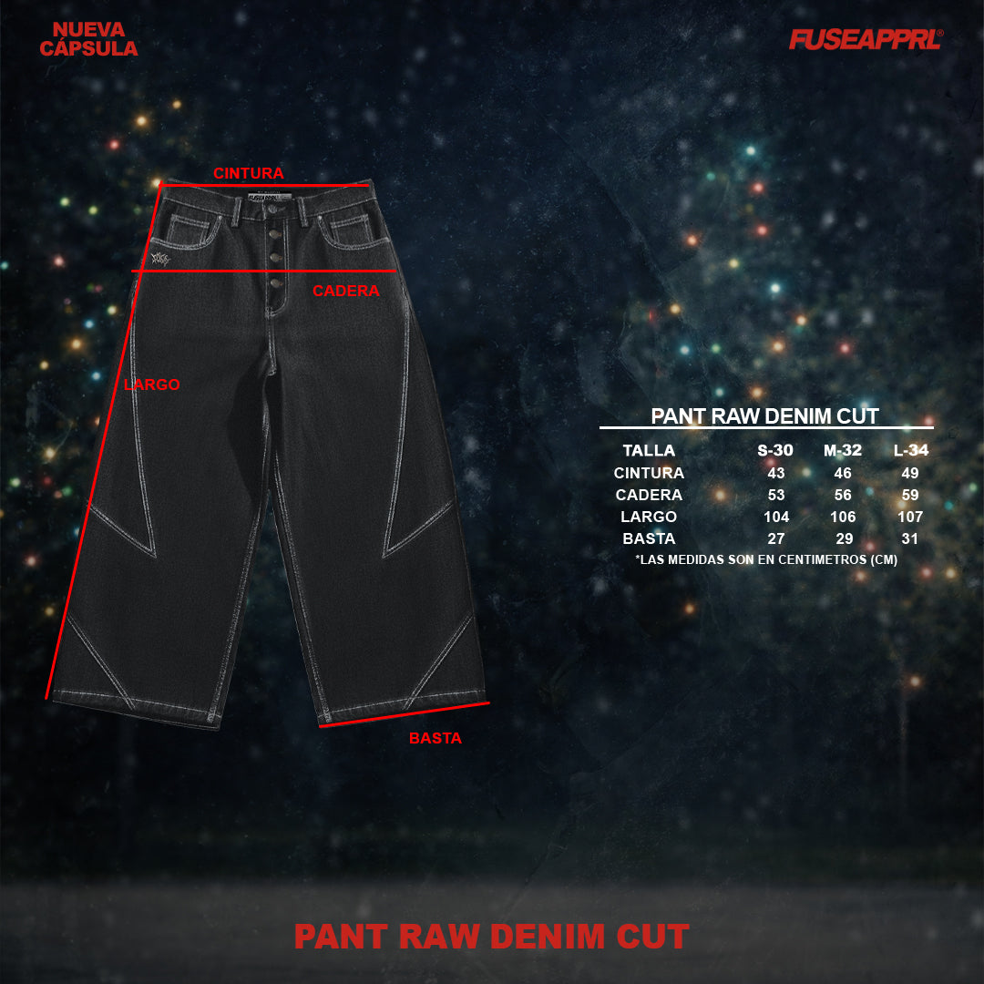 Pant Raw Denim Cut Black