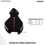 Hoodie Zip Tribal Dark Pulse Black