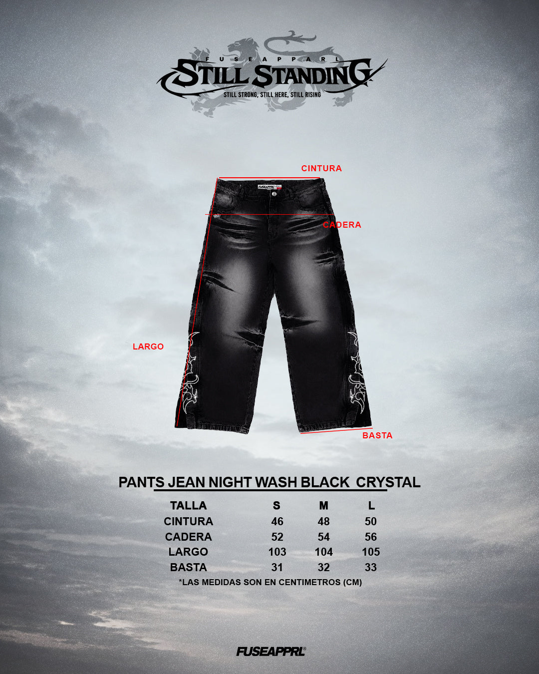 Pants Jean Night Wash Black Cristal