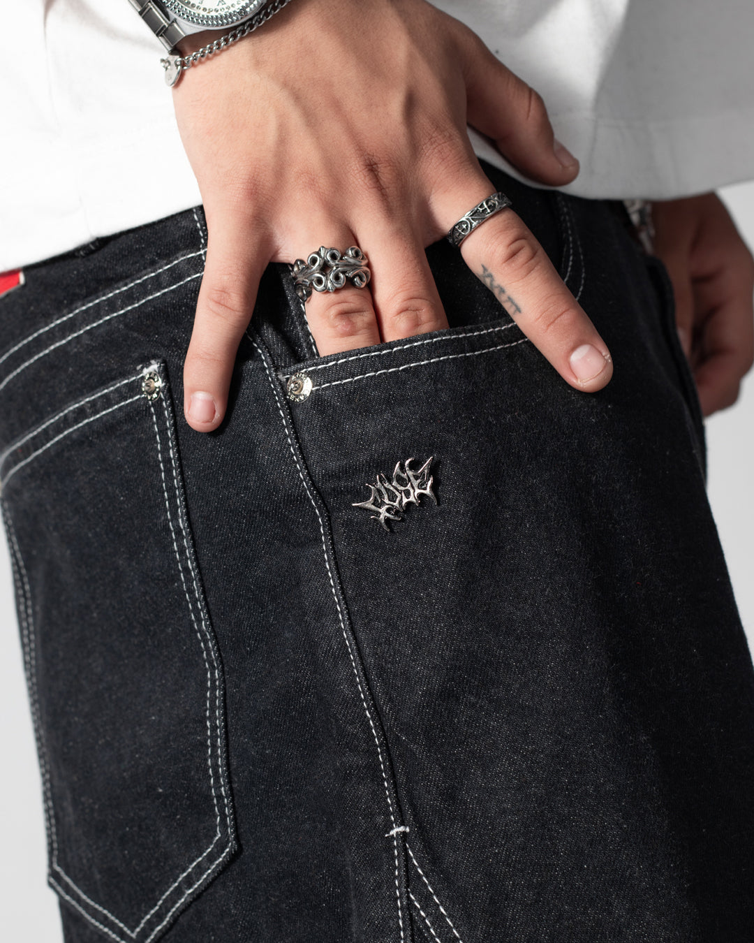 Pant Raw Denim Cut Black