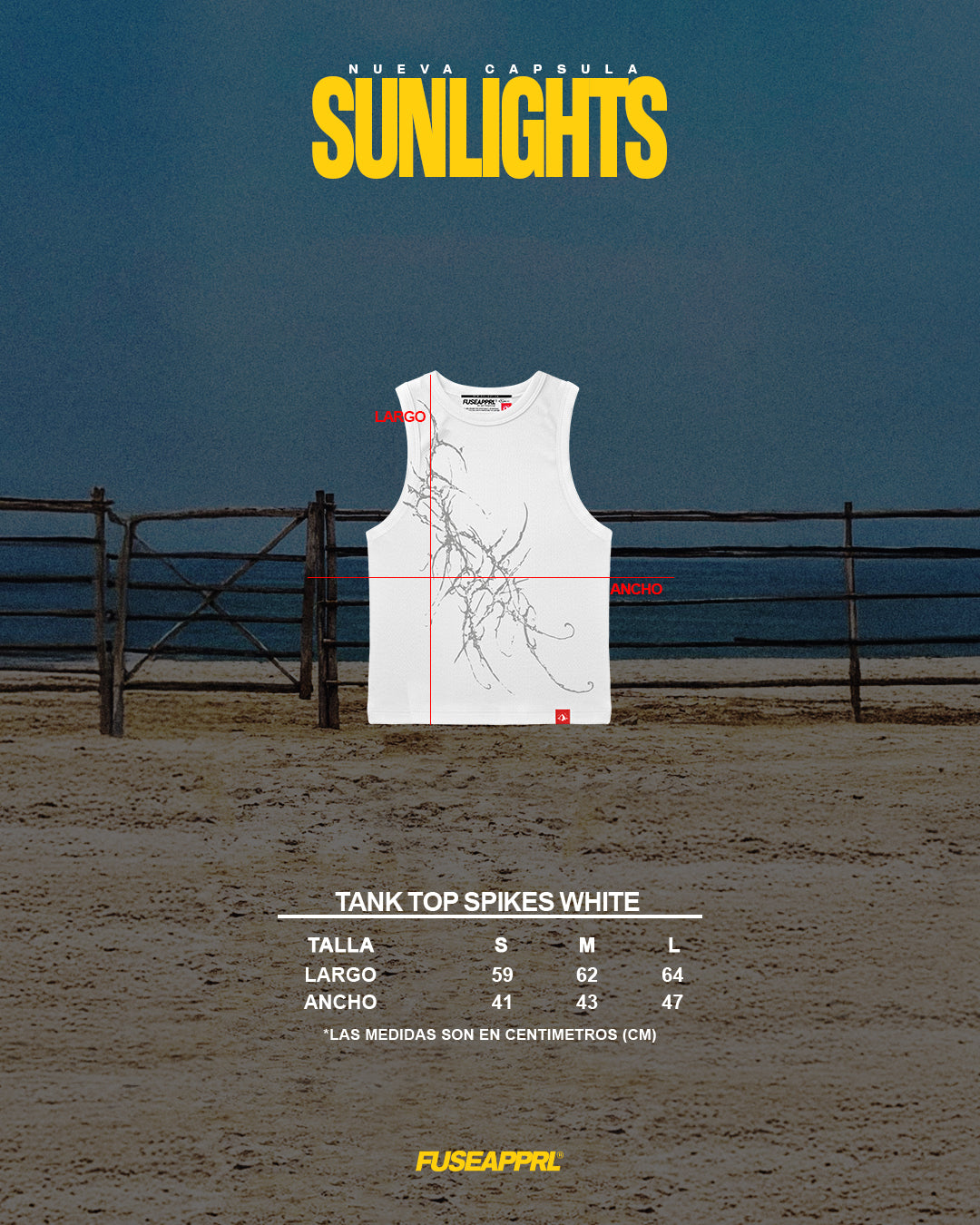 Tank top spikes white