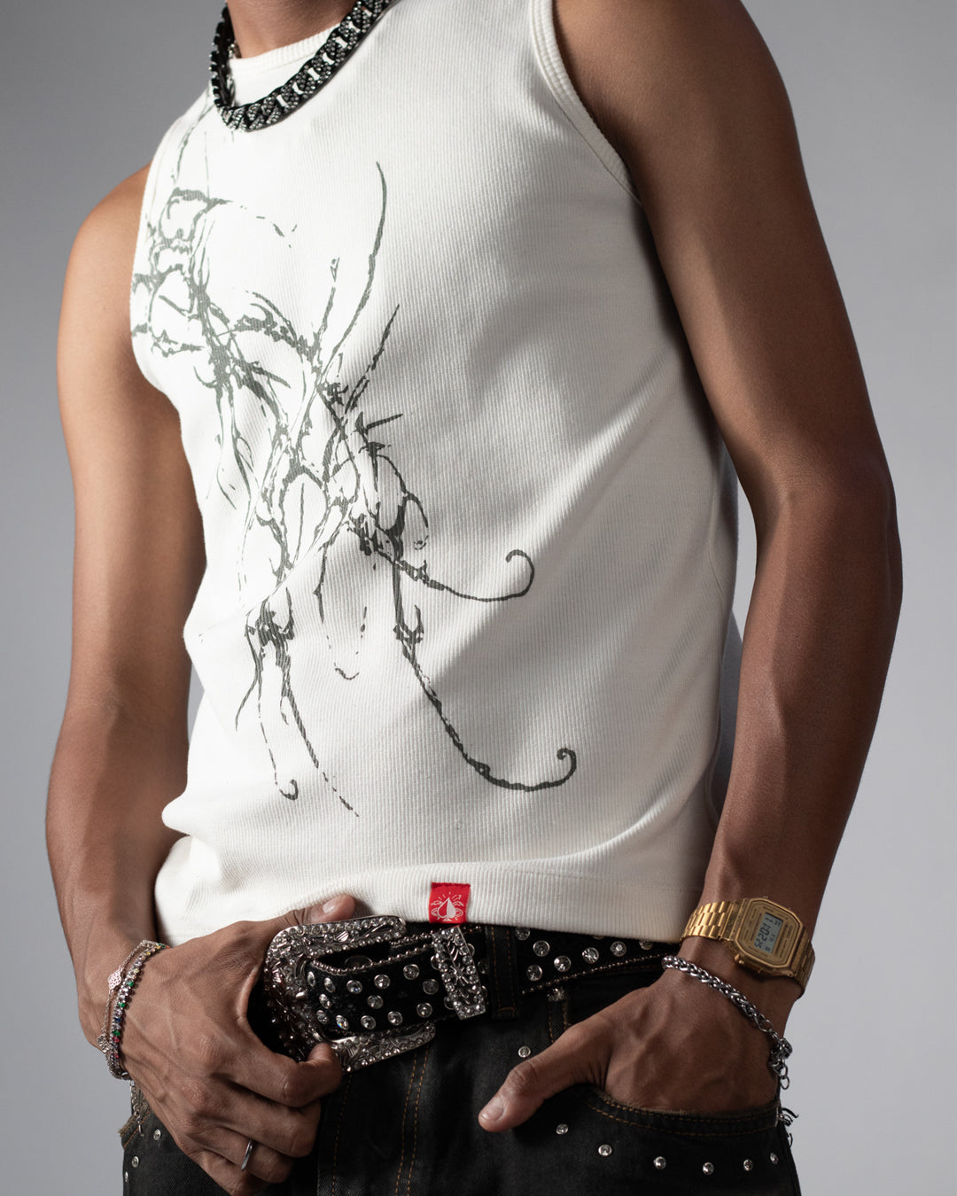 Tank top spikes white