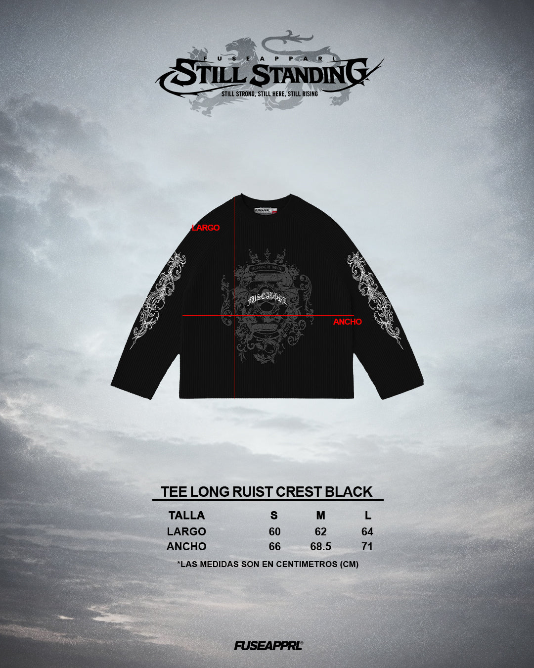Tee Long Ruist Crest Black