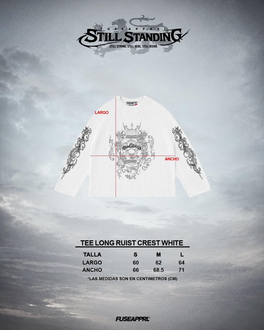Tee Long Ruist Crest White