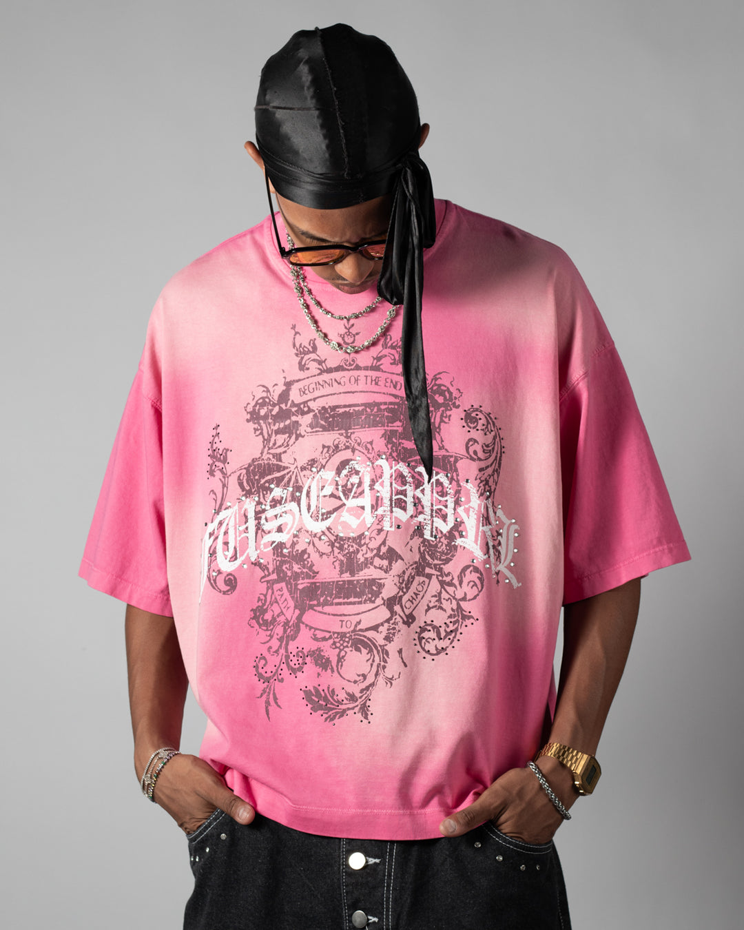 Tee boxy washed eternal crest pink