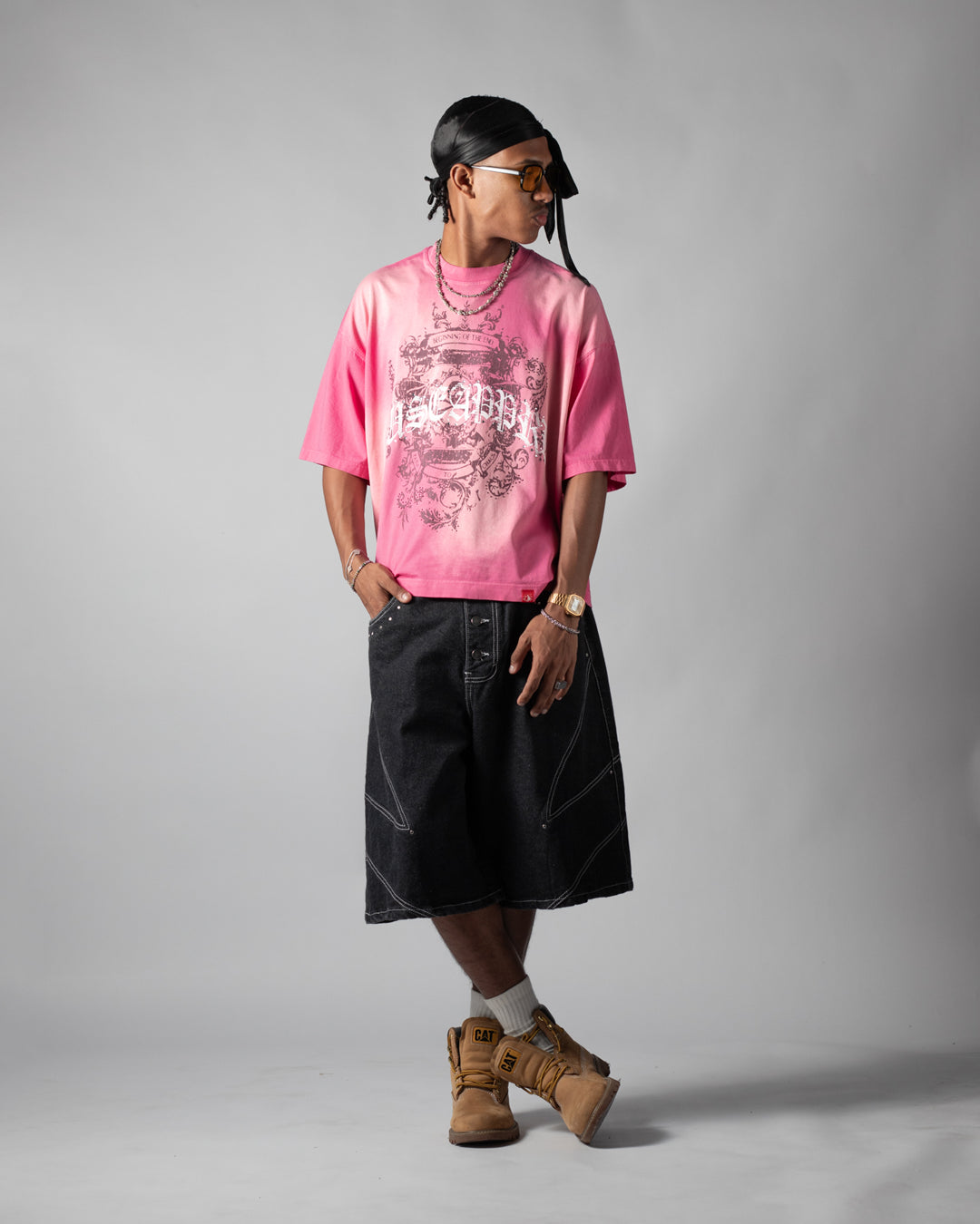 Tee boxy washed eternal crest pink