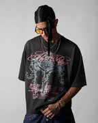 Tee boxy washed sacred rises black