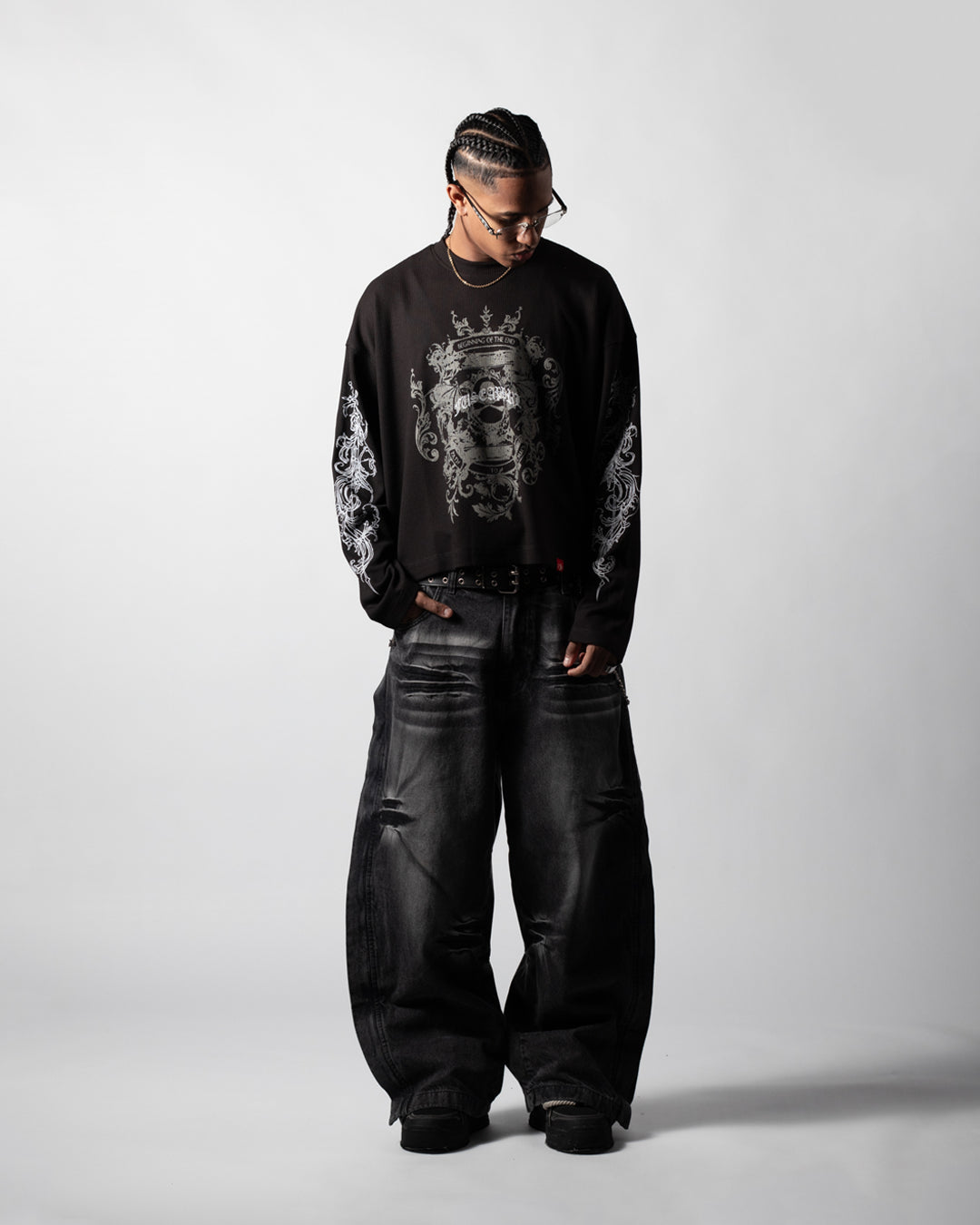 Tee Long Ruist Crest Black