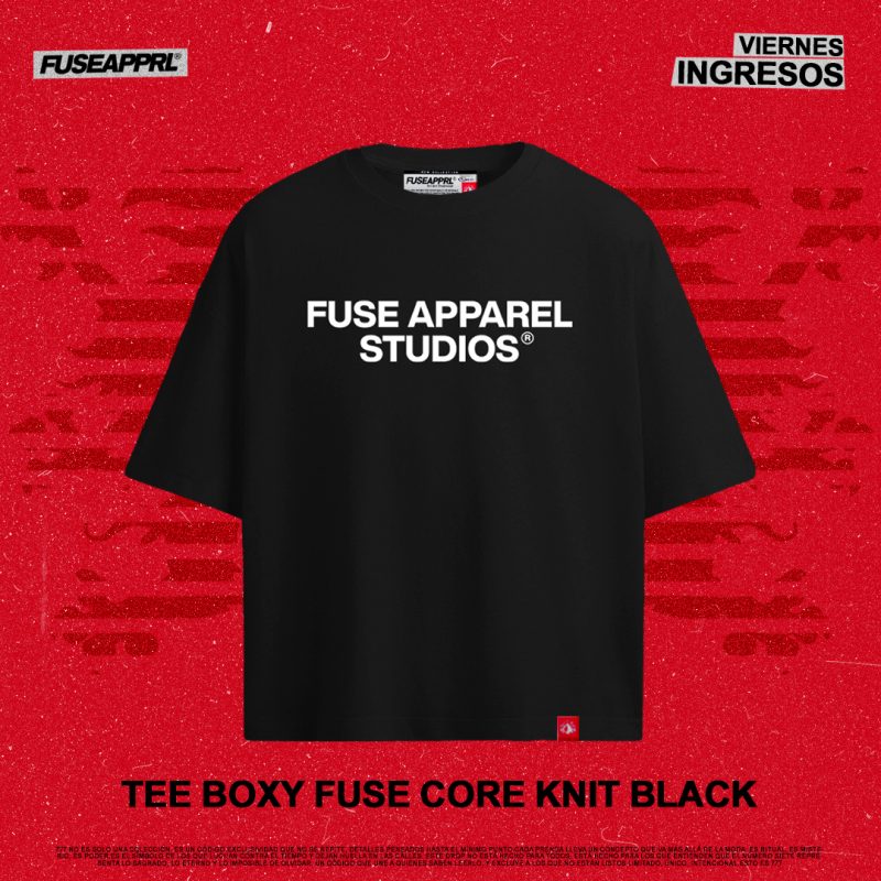 Tee Boxy Fuse Core Knit Black
