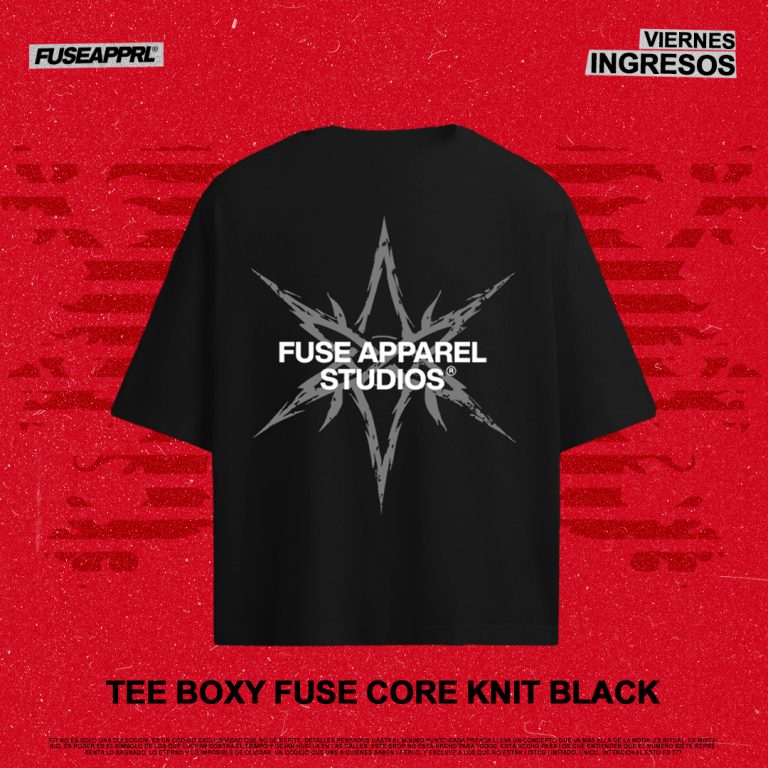 Tee Boxy Fuse Core Knit Black