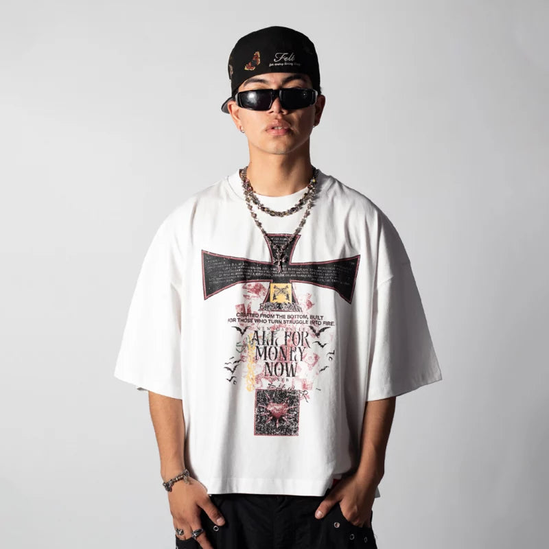 Tee Boxy Holy Greed White