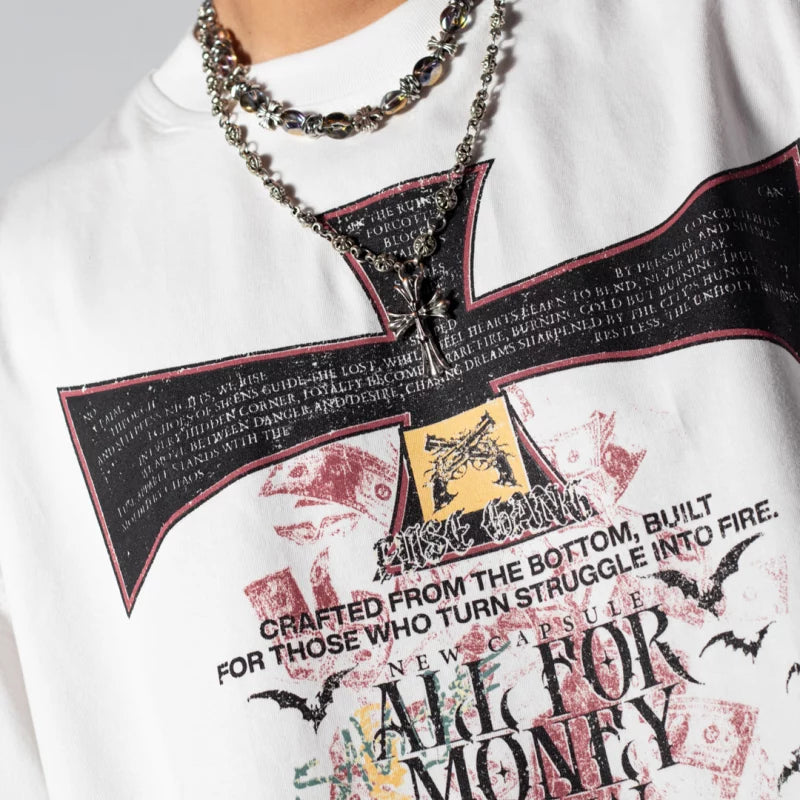 Tee Boxy Holy Greed White