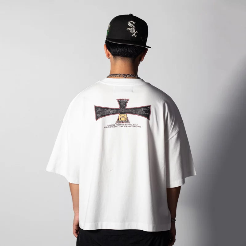 Tee Boxy Holy Greed White