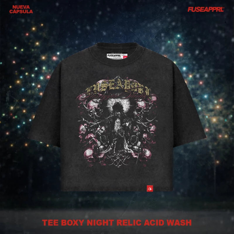 Tee boxy night relic acid wash