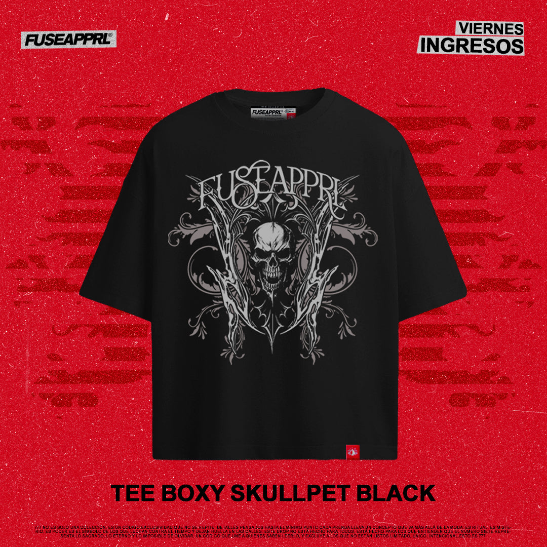 Tee Boxy Skullpet Black